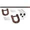 Ekena Millwork Premium Horseshoe Barn Door Hardware Set w/ 5' Track for 2 1/4" Doors, Rustic Brown GB60015H25RB - alternate 1